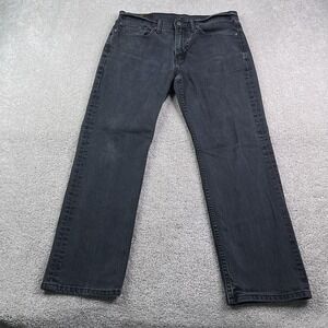Levis 514 Jeans Mens 34x29 Black Straight Fit Stretch Denim Workwear Casual